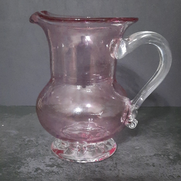 Other - Elegant Pink Glass Pitcher